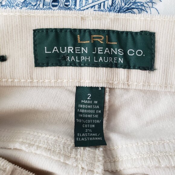 Lauren Ralph Lauren Classic Straight Leg Corduroy Ivory Pants - Picture 3 of 9